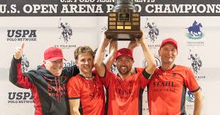 Jared Sheldon celebrating a US Open Arena Polo championship