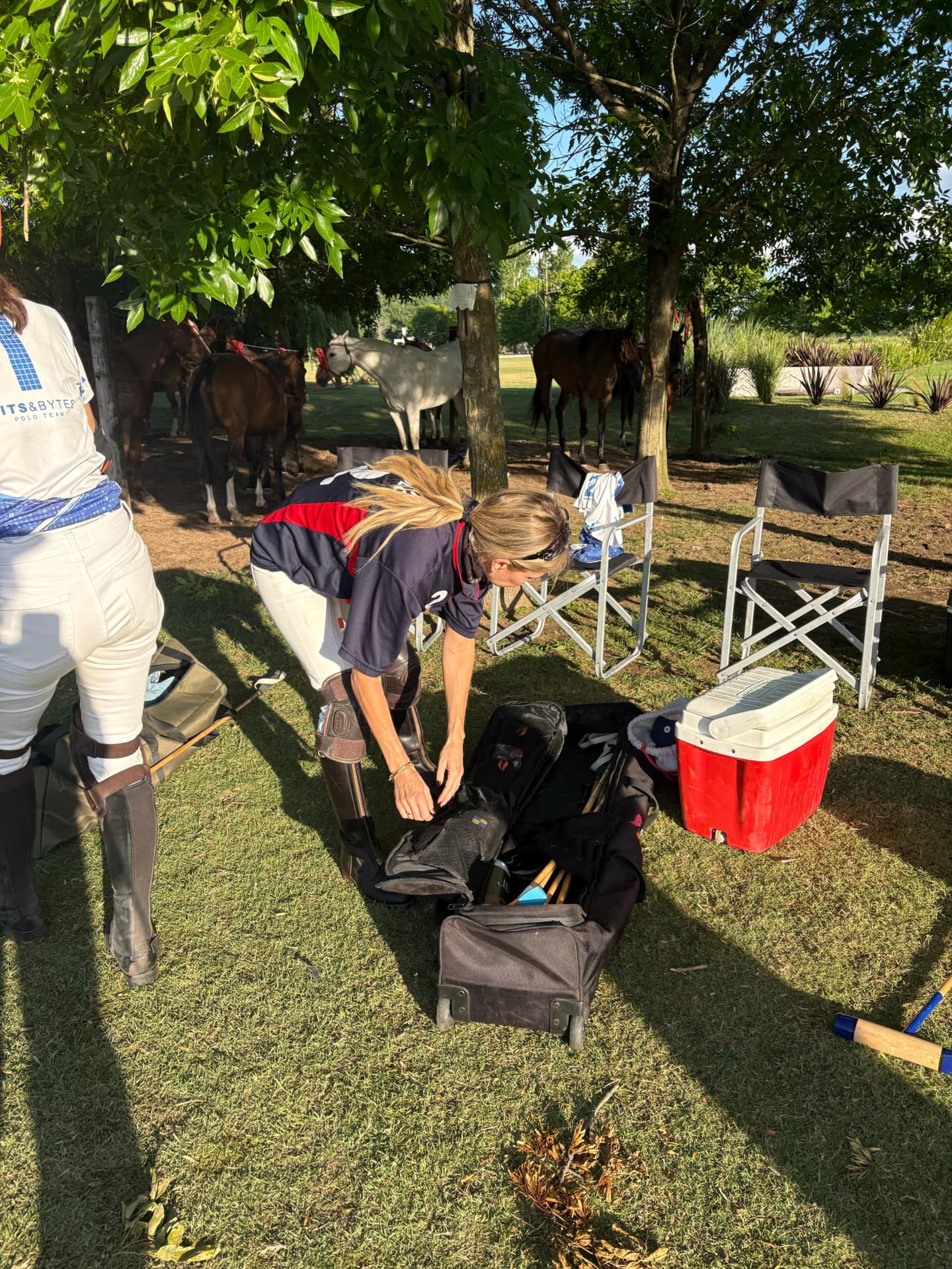 Gearing up for the afternoon chukkers