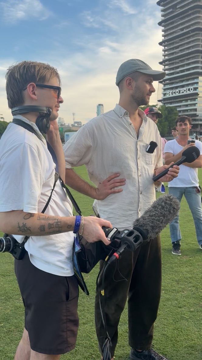 Broadcast crew covering the action at the Argentine Open
