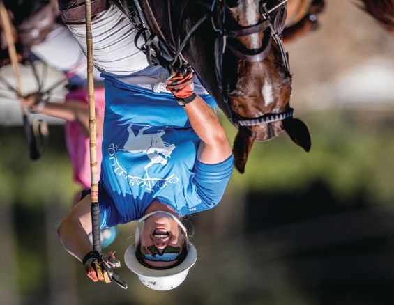 Francesca Finato smiling on horseback