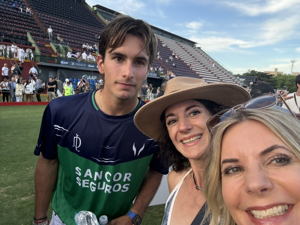 Pitch-side with a pro after the match in Palermo
