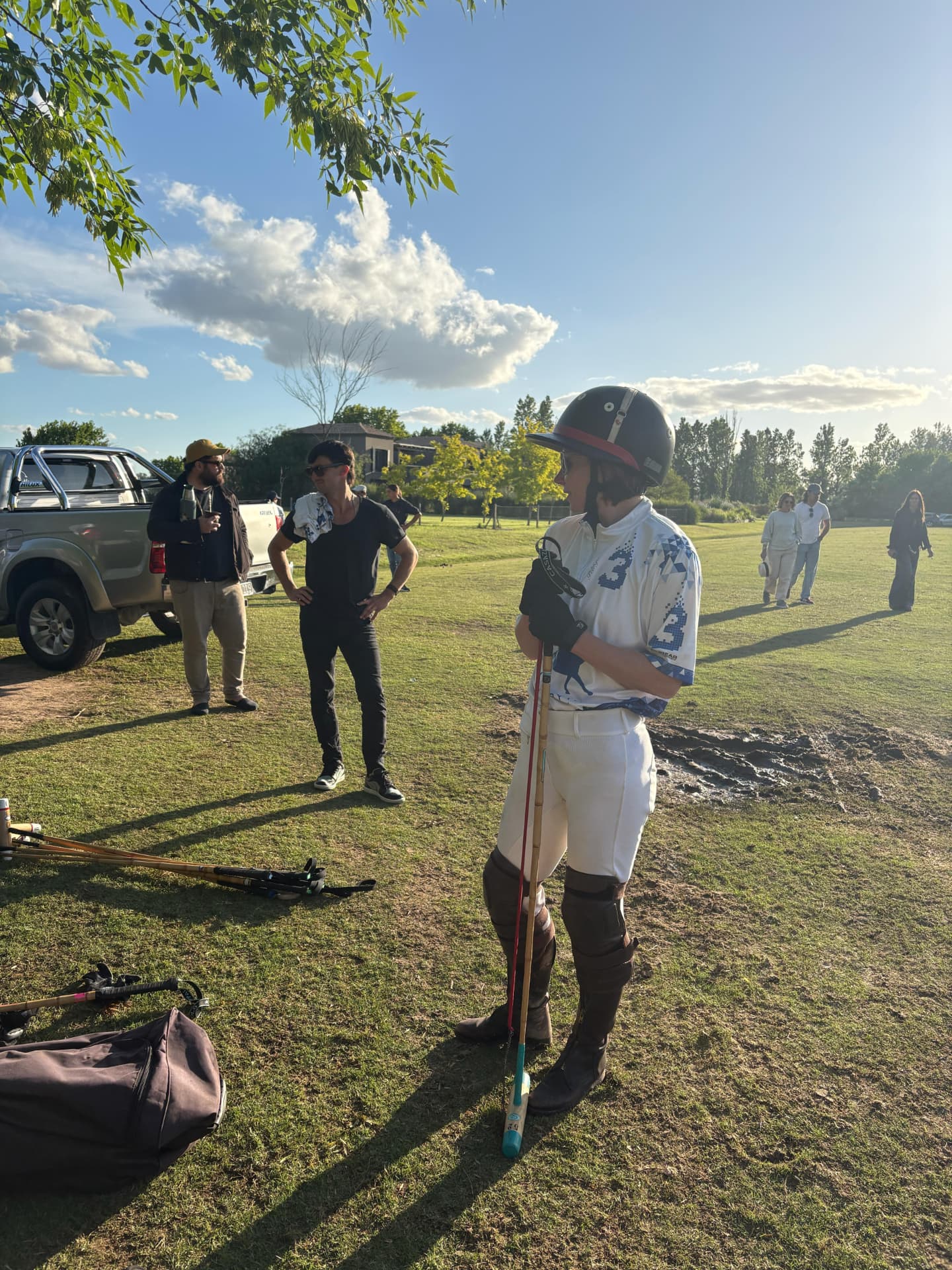 Stick in hand, ready for training